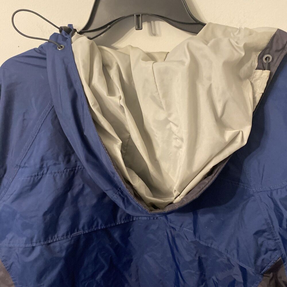 Columbia Jacket Mens Medium Blue Packable Hooded Windbreaker Rain Full Zip - Picture 11 of 11
